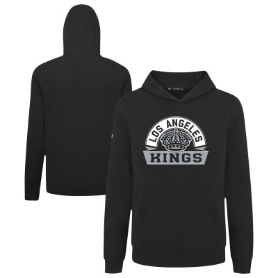 Подростковая Los Angeles Kings Levelwear Black Podium Banner Arch Pullover Hoodie