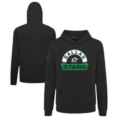 Подростковая Dallas Stars Levelwear Black Podium Banner Arch Pullover Hoodie