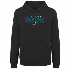 Подростковая San Jose Sharks Levelwear Black Podium Carve Pullover Hoodie Подростковая San Jose Sharks Levelwear Black Podium Carve Pullover Hoodie