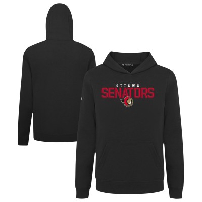 Подростковая Ottawa Senators Levelwear Black Podium Carve Pullover Hoodie