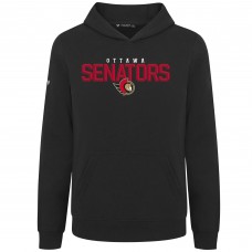 Подростковая Ottawa Senators Levelwear Black Podium Carve Pullover Hoodie