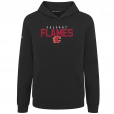 Подростковая Calgary Flames Levelwear Black Podium Carve Pullover Hoodie