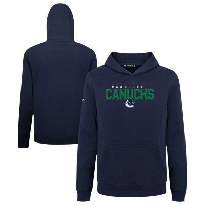 Подростковая Vancouver Canucks Levelwear Navy Podium Carve Pullover Hoodie