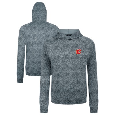 Calgary Flames Levelwear Gray Albatross Raglan Pullover Hoodie