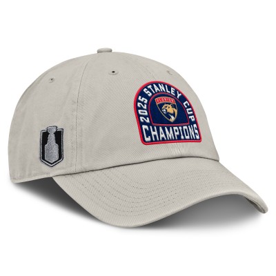 Бейсболка Florida Panthers Fanatics Khaki 2025 Stanley Cup Champions Unstructured