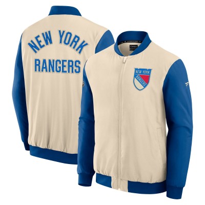 New York Rangers Fanatics Natural 2026 NHL Winter Classic Authentic Pro Full-Zip Bomber Jacket