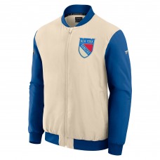 New York Rangers Fanatics Natural 2026 NHL Winter Classic Authentic Pro Full-Zip Bomber Jacket