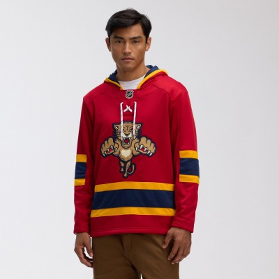 Florida Panthers Fanatics Bright Cardinal 2026 NHL Winter Classic Lace Collar Hoodie