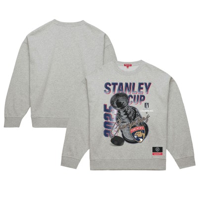 Кофта Florida Panthers Mitchell & Ness Heather Gray 2025 Stanley Cup Champions