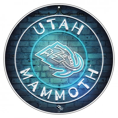 Utah Mammoth 22 Neon Round Wall Sign