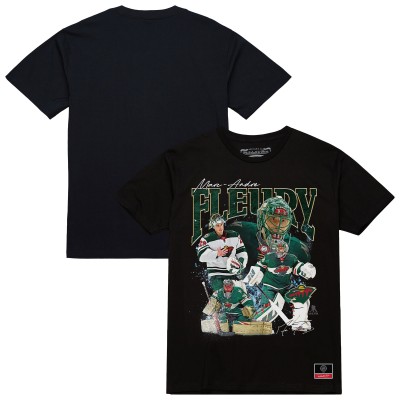 Футболка Minnesota Wild Marc-Andre Fleury Mitchell & Ness Black Collage