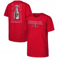 Футболка Подростковая Florida Panthers Fanatics Red 2025 Stanley Cup Champions Signature Roster
