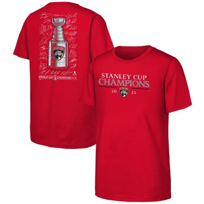 Футболка Подростковая Florida Panthers Fanatics Red 2025 Stanley Cup Champions Signature Roster