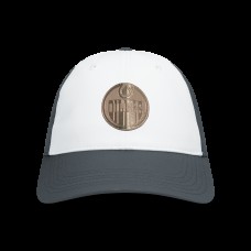 Бейсболка Edmonton Oilers Levelwear White/Charcoal Endure Copper Insignia