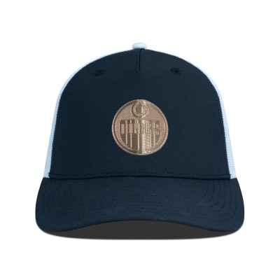 Бейсболка Edmonton Oilers Levelwear Black/White Signal Copper Insignia Trucker