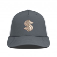 Бейсболка Seattle Kraken Levelwear Charcoal/White Signal Copper Insignia Trucker