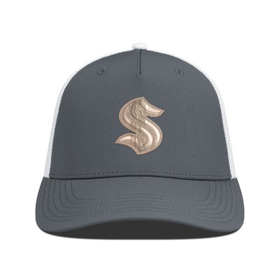 Бейсболка Seattle Kraken Levelwear Charcoal/White Signal Copper Insignia Trucker