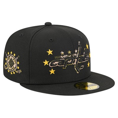 Бейсболка Washington Capitals New Era Black Military Appreciation Digital Camo Stars 59FIFTY