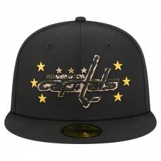 Бейсболка Washington Capitals New Era Black Military Appreciation Digital Camo Stars 59FIFTY