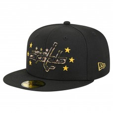 Бейсболка Washington Capitals New Era Black Military Appreciation Digital Camo Stars 59FIFTY