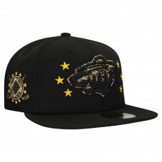 Бейсболка Minnesota Wild New Era Black Military Appreciation Digital Camo Stars 59FIFTY