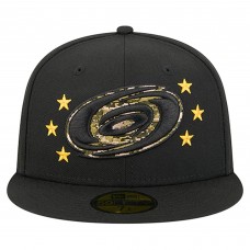 Бейсболка Carolina Hurricanes New Era Black Military Appreciation Digital Camo Stars 59FIFTY