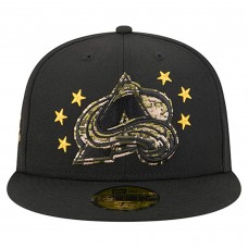 Бейсболка Colorado Avalanche New Era Black Military Appreciation Digital Camo Stars 59FIFTY