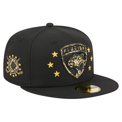 Бейсболка Florida Panthers New Era Black Military Appreciation Digital Camo Stars 59FIFTY