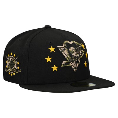Бейсболка Pittsburgh Penguins New Era Black Military Appreciation Digital Camo Stars 59FIFTY