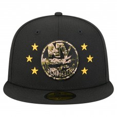 Бейсболка New York Islanders New Era Black Military Appreciation Digital Camo Stars 59FIFTY