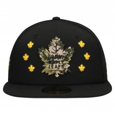 Бейсболка Toronto Maple Leafs New Era Black Military Appreciation Digital Camo Stars 59FIFTY