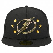 Бейсболка Tampa Bay Lightning New Era Black Military Appreciation Digital Camo Stars 59FIFTY