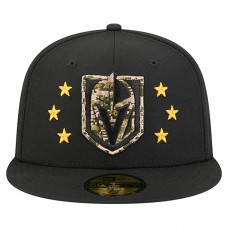 Бейсболка Vegas Golden Knights New Era Black Military Appreciation Digital Camo Stars 59FIFTY