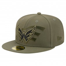 Бейсболка Washington Capitals New Era Olive Military Appreciation Flag 59FIFTY