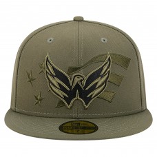 Бейсболка Washington Capitals New Era Olive Military Appreciation Flag 59FIFTY