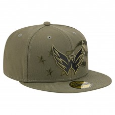 Бейсболка Washington Capitals New Era Olive Military Appreciation Flag 59FIFTY