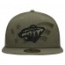 Бейсболка Minnesota Wild New Era Olive Military Appreciation Flag 59FIFTY