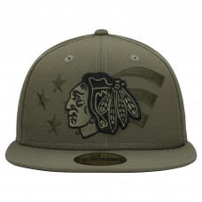 Бейсболка Chicago Blackhawks New Era Olive Military Appreciation Flag 59FIFTY Бейсболка Chicago Blackhawks New Era Olive Military Appreciation Flag 59FIFTY