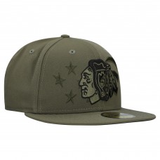 Бейсболка Chicago Blackhawks New Era Olive Military Appreciation Flag 59FIFTY Бейсболка Chicago Blackhawks New Era Olive Military Appreciation Flag 59FIFTY