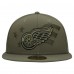 Бейсболка Detroit Red Wings New Era Olive Military Appreciation Flag 59FIFTY
