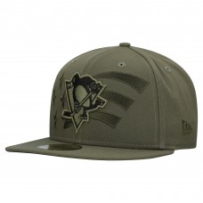 Бейсболка Pittsburgh Penguins New Era Olive Military Appreciation Flag 59FIFTY