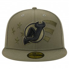 Бейсболка New Jersey Devils New Era Olive Military Appreciation Flag 59FIFTY