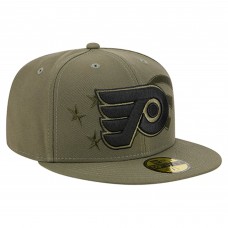 Бейсболка Philadelphia Flyers New Era Olive Military Appreciation Flag 59FIFTY