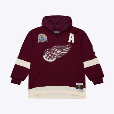 Detroit Red Wings Mitchell & Ness x Just Don Crimson Jersey Hoodie