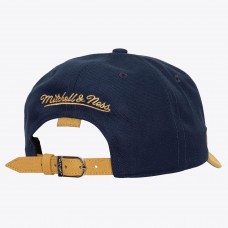 Pittsburgh Penguins Mitchell & Ness x Just Don Navy/Gold Wave Script Pro Strapback Hat