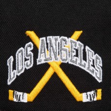 Los Angeles Kings Mitchell & Ness x Just Don Black Wave Script Pro Strapback Hat