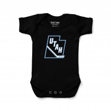 Newborn & Малышам Utah Mammoth Chad & Jake Black Stick and State Logo Bodysuit