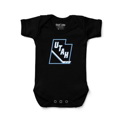 Newborn & Малышам Utah Mammoth Chad & Jake Black Stick and State Logo Bodysuit