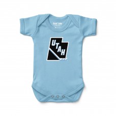 Newborn & Малышам Utah Mammoth Chad & Jake Light Blue Stick and State Logo Bodysuit