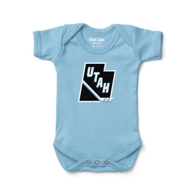 Newborn & Малышам Utah Mammoth Chad & Jake Light Blue Stick and State Logo Bodysuit
